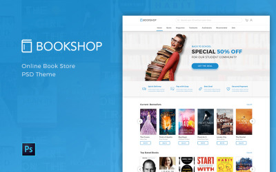 Bookshop - Modello PSD per negozio di libri online