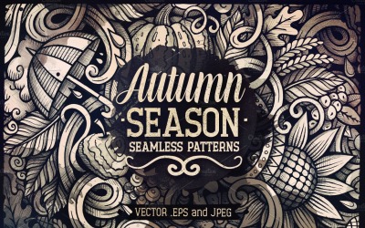 Autunno grafica Doodles Seamless Pattern