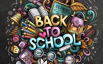 Back To School doodles title - Corporate Identity Template
