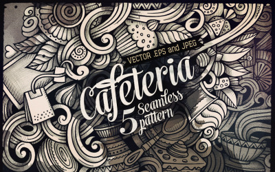 Koffie Graphics Doodles naadloze patroon