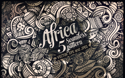 Modèle sans couture de Doodles graphiques Afrique