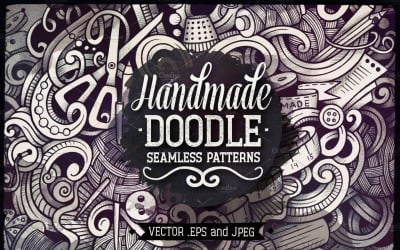 Modello senza cuciture di scarabocchi di grafica fatta a mano