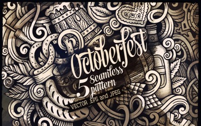 Oktoberfest grafik klotter sömlösa mönster