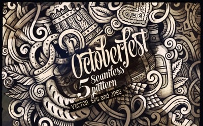 Oktoberfest Graphics Doodles Seamless Pattern