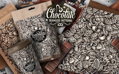 Schokoladengrafiken kritzeln nahtloses Muster
