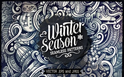 Winter Graphics Doodles naadloze patroon