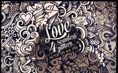 ♥ Love Graphics Doodles Seamless Pattern