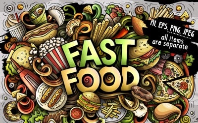 Fast Food Doodle - Illustration