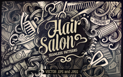 Hairstyle Graphics Doodles Seamless Pattern #109903
