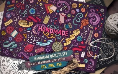 Handmade Objects &amp; Elements Set - Vector Image
