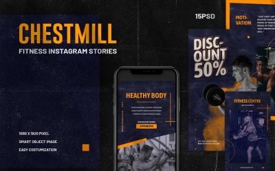 Chestmill - Modello di storie Instagram di fitness per i social media