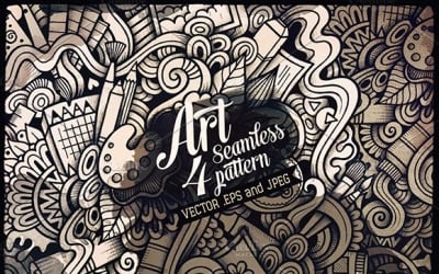 Sanat grafik Dikişsiz desen doodles