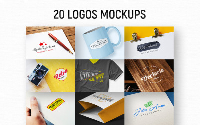 20 maquettes de produits de logos