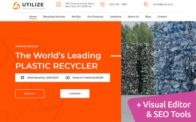 Utilize - Plastic Recycling Templates Moto CMS 3 №110018