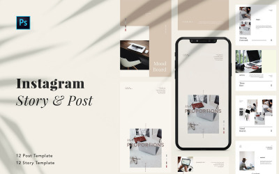 Elegáns üzleti Instagram csomag Photoshop közösségi média sablon