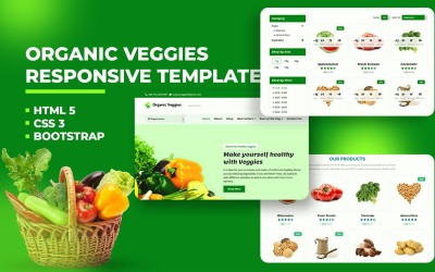 Reszponzív Organic Grocery Store Website Template Weboldal sablon 110133
