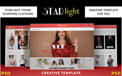 Starlight - Modelo PSD de e-commerce de moda