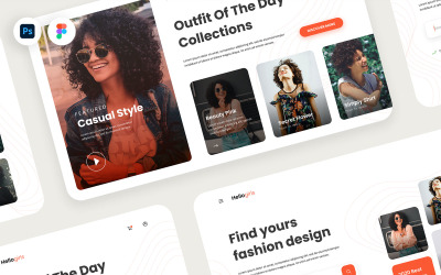DailyUI v33 - Beauty Fashion Hero Image Figma PSD UI Elements #110275