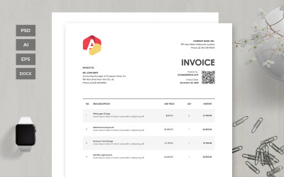 Professional and Clean Invoice - Corporate Identity Template
