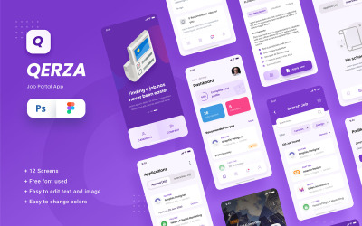 Job Portal iOS App Design UI Figma & PSD Template UI Elements #110371