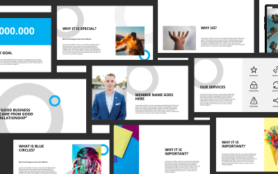 Szablon prezentacji PowerPoint Blue Circles