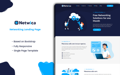 Bootstrap Netwica - Networking Landing Page Template Açılış Sayfası #110422