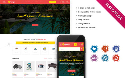 "Flyingo - Travel, Tour, Travel Agency Responsive WooCommerce Theme" - адаптивний WooCommerce шаблон №110430