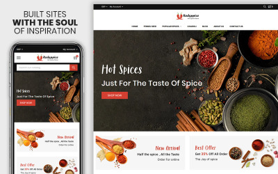 "Redspice - The Hot Spice Responsive" - адаптивний Shopify шаблон №110424
