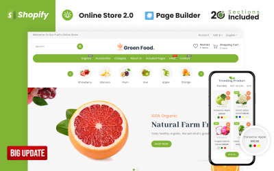 Тема органічного магазину Greenfood Shopify