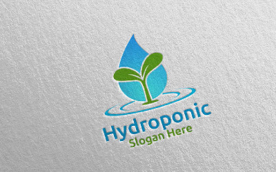 Water Hydroponic Botanical Gardener 63 Logo Template