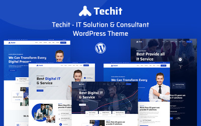 "Techit - IT Solution & Consultant" - адаптивний WordPress шаблон №110513