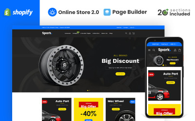Tema di Shopify del negozio di ricambi auto Spark