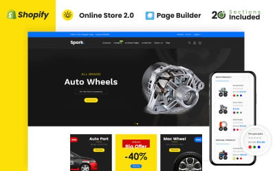 Tema di Shopify del negozio di ricambi auto Spark