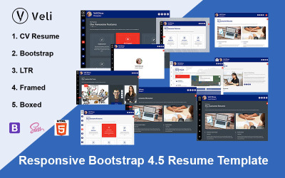 "Veli | Resume / CV / vCard" Responsive Landingspagina Template №110514
