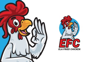 Modèle de logo de poulet frit Ela