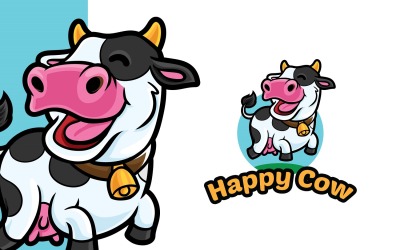 Glückliche Kuh-Logo-Schablone