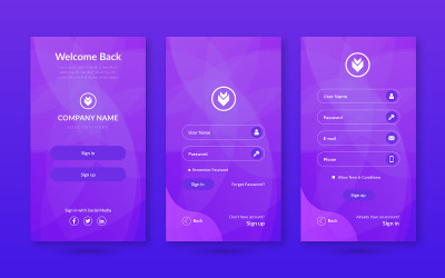 Inception Sign in \ up screens ui kit for Mobile App UI Elements #110698