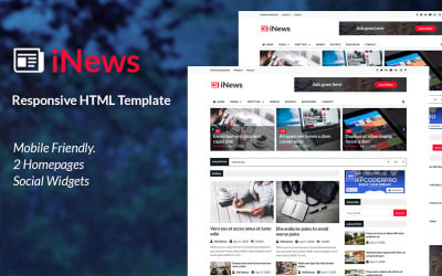 iNews - Modelo de site em HTML de jornal responsivo