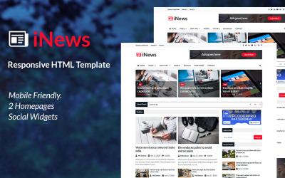 iNews - Responsieve krant HTML-websitesjabloon