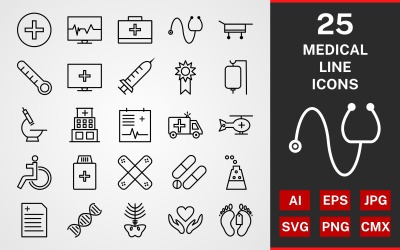 25 MEDICAL LINE PACK图标集