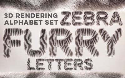 Pack Zebra Furry Letters Pack - ilustrace