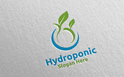 Water Hydroponic Botanical Gardener 89 Logo Template