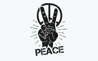 Hand Peace Symbol - Illustration