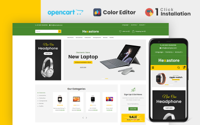Hexastore Electronics Store OpenCart Template