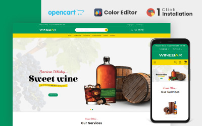 Modelo de OpenCart da Winebar Wine & Beverages Store