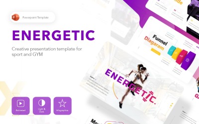 Modelo de PowerPoint de apresentação de ginásio energético
