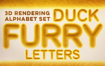 Pacote 3D Duck Furry Letters - Ilustração