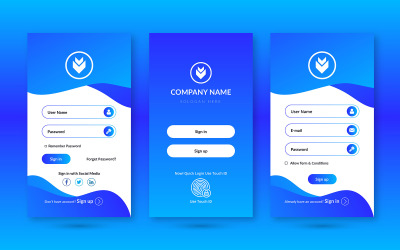 "Psycho Sign in \up screens ui kit for Mobile App" UI Elementen №110700