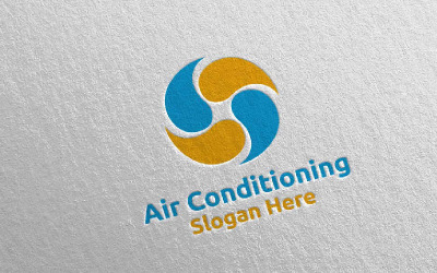 Modèle de logo pour les services de climatisation et de chauffage 12
