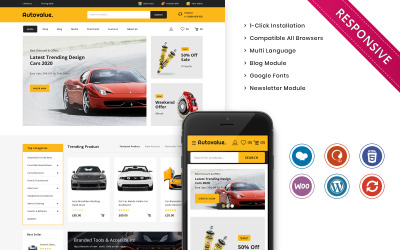 Automatická hodnota - téma obchodu WooCommerce reagující na obchod s automobily